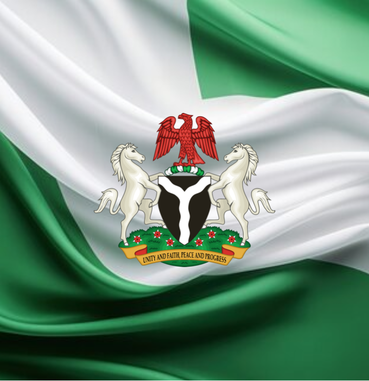 Nigerian flag with coat of arms